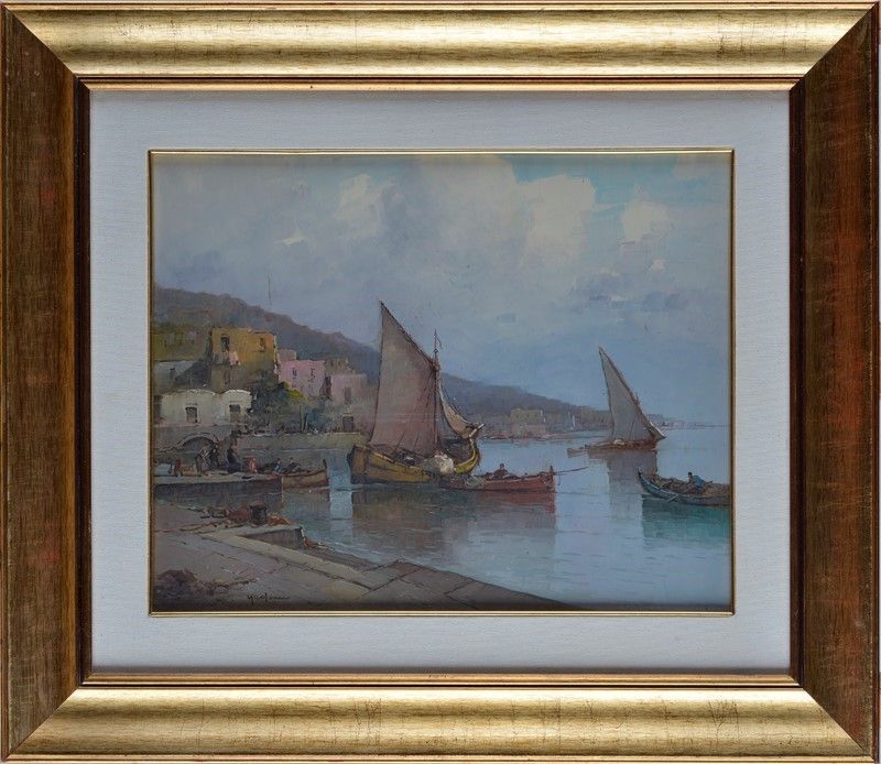 Antonio Madonna - Porto con Barche a Vela