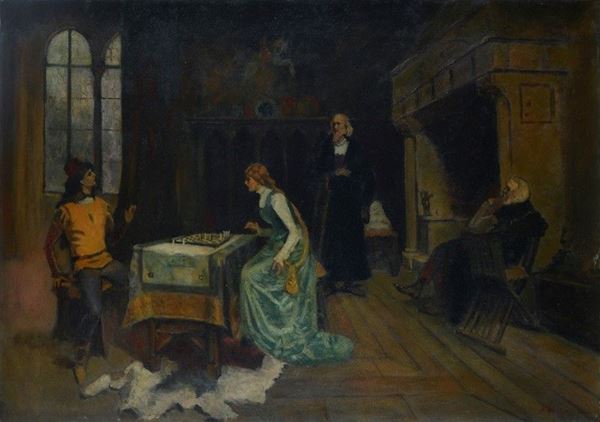 Nicol&#242; Barabino - Interno con figure