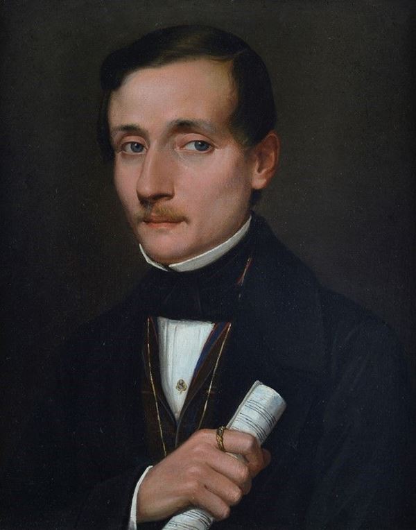 Anonimo, XIX sec. - Portrait of musician