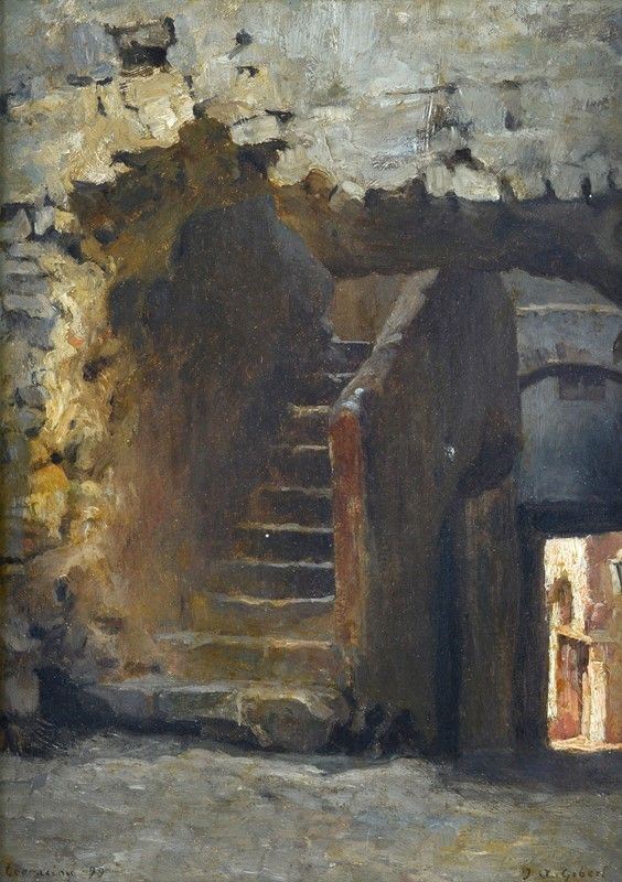 Anonimo, XIX sec. - Strada di paese