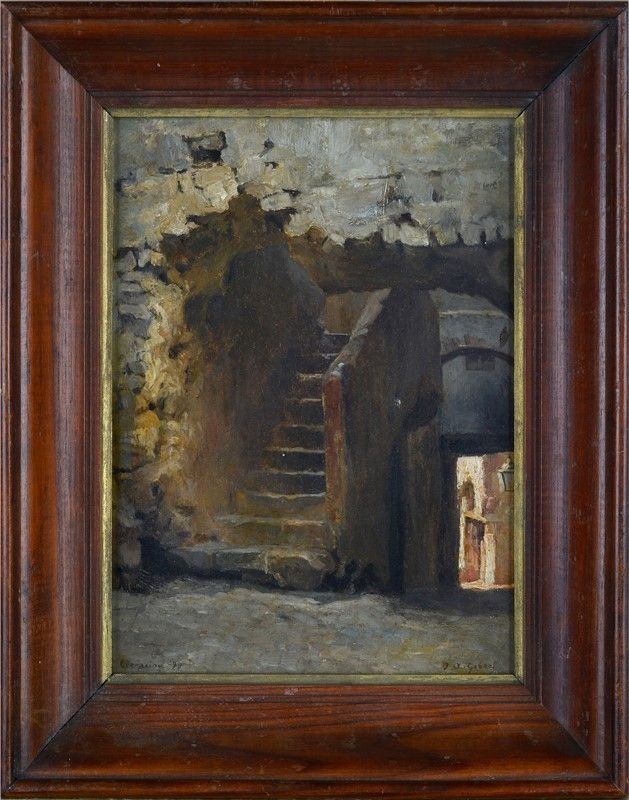 Anonimo, XIX Sec. - Strada di Paese