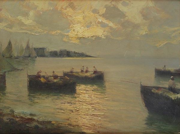 Fausto Pratella - Golfo di Napoli con barche 