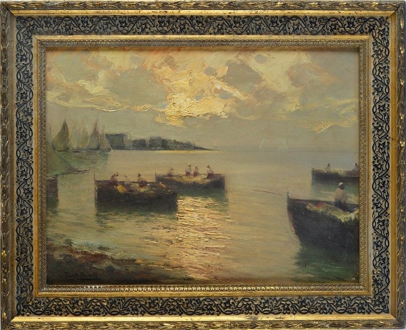 Fausto Pratella - Golfo di Napoli con Barche