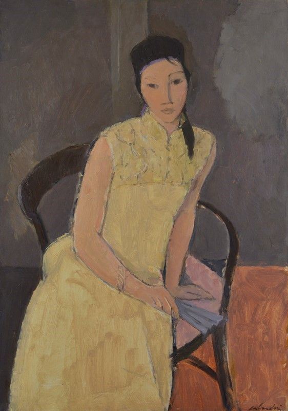 Aldo Salvadori - Woman in yellow dress
