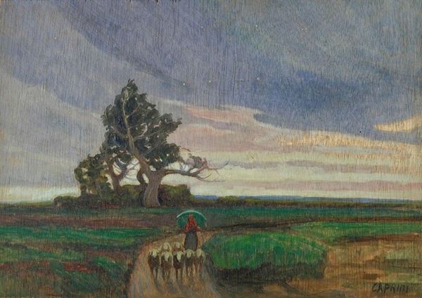Eugenio Caprini - Pastorella con gregge