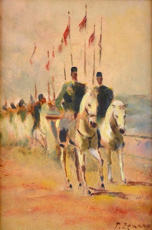 Faustino Zonaro - L&#39;attraversamento del ponte di Galata