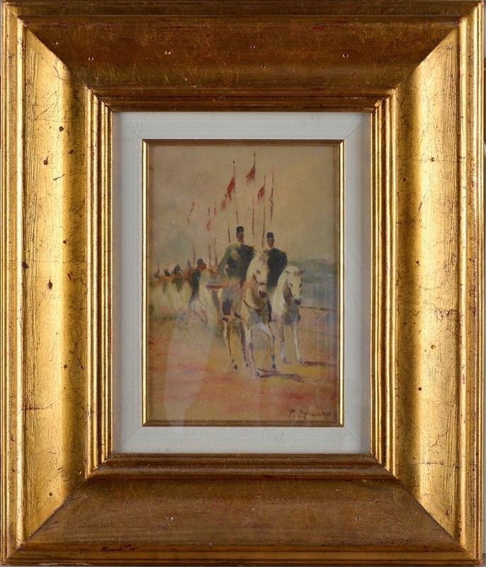 Faustino Zonaro - L'attraversamento del Ponte di Galata