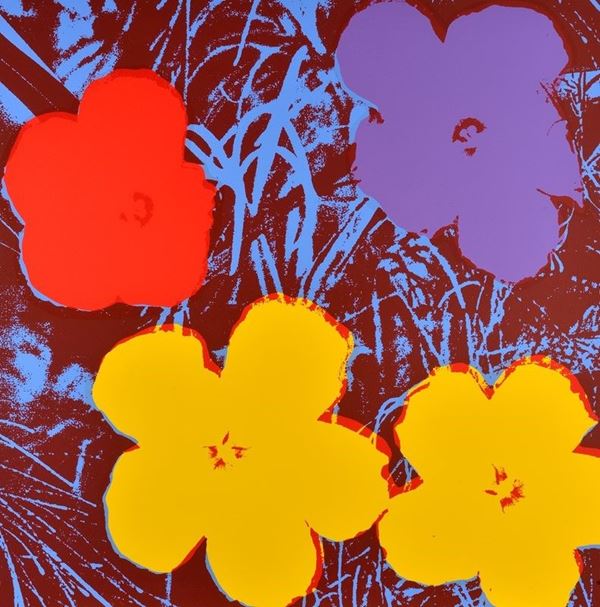 Andy Warhol (After) : Flowers 11.71  - Serigrafia a colori su carta - Asta GRAFICA  [..]