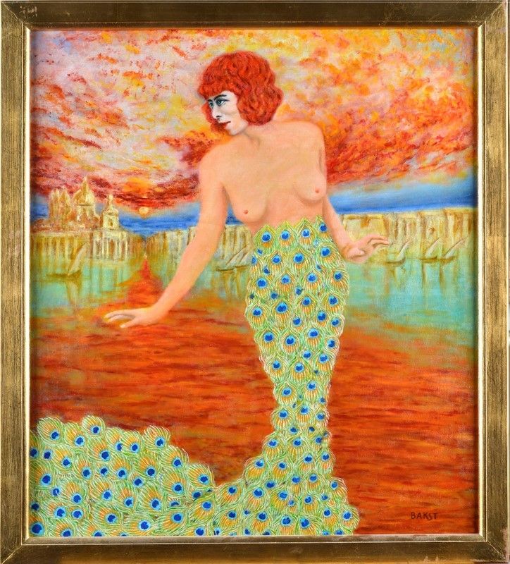 Léon Bakst - Ritratto della Marchesa Luisa Casati (fronte); Tabella con Geroglifici Egizi (retro)