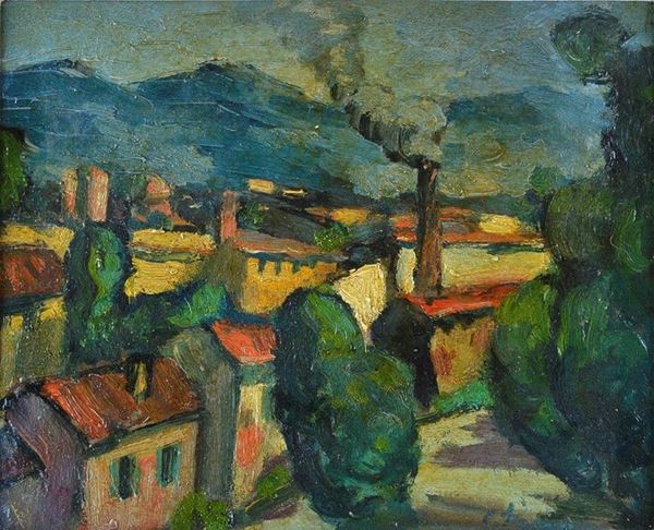 Carlo Severa - Paesaggio con fabbrica