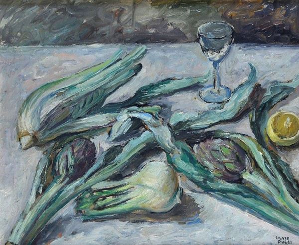 Silvio Pucci - Natura morta con ortaggi