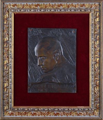 Targa in Bronzo di Propaganda Fascista
