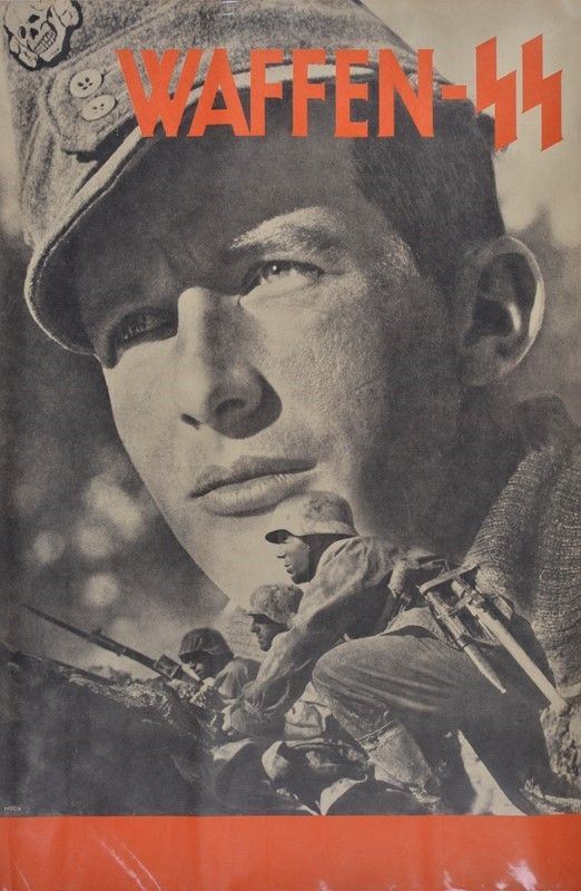 Raro manifesto di arruolamento delle Waffen SS