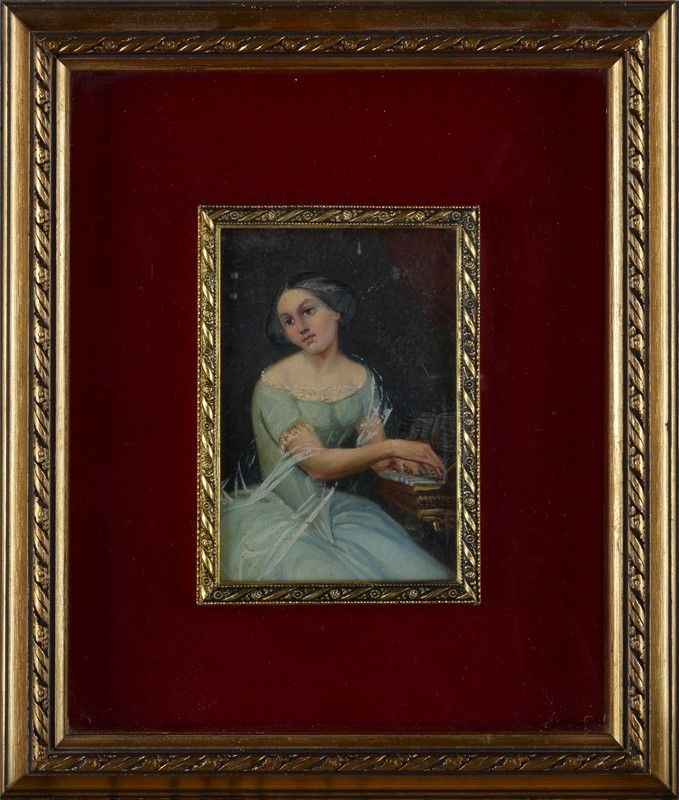 Anonimo, XX Sec. - Ragazza al Pianoforte