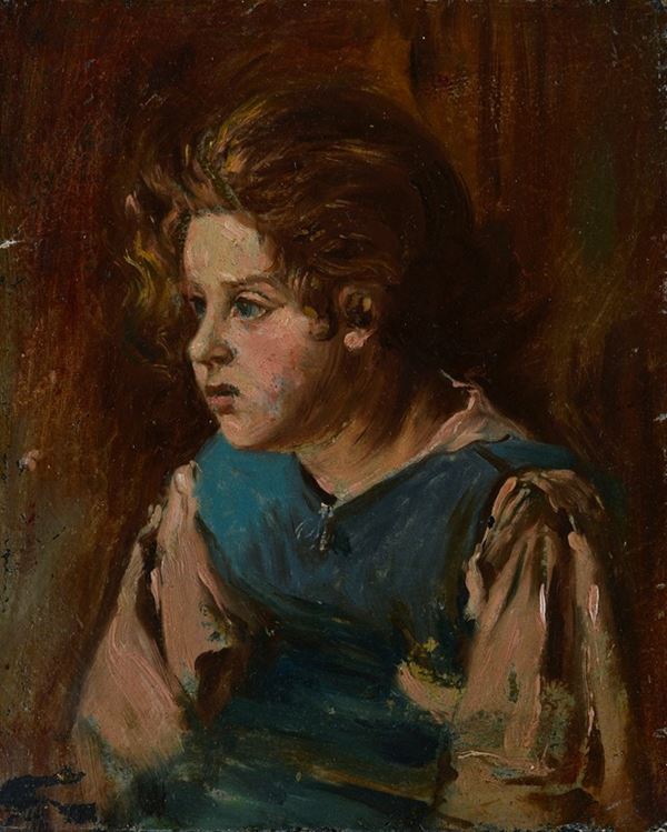Anonimo, XIX - XX sec. - Portrait of little girl