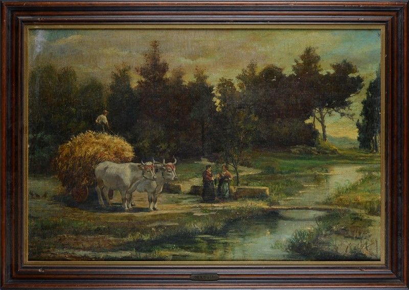 Lorenzo Gelati - Paesaggio con Carro di Fieno e Figure