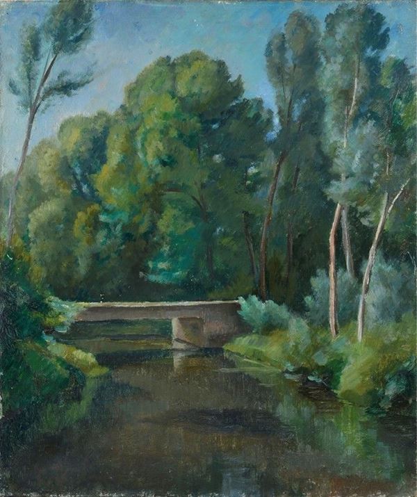 Raffaele De Grada - Paesaggio fluviale