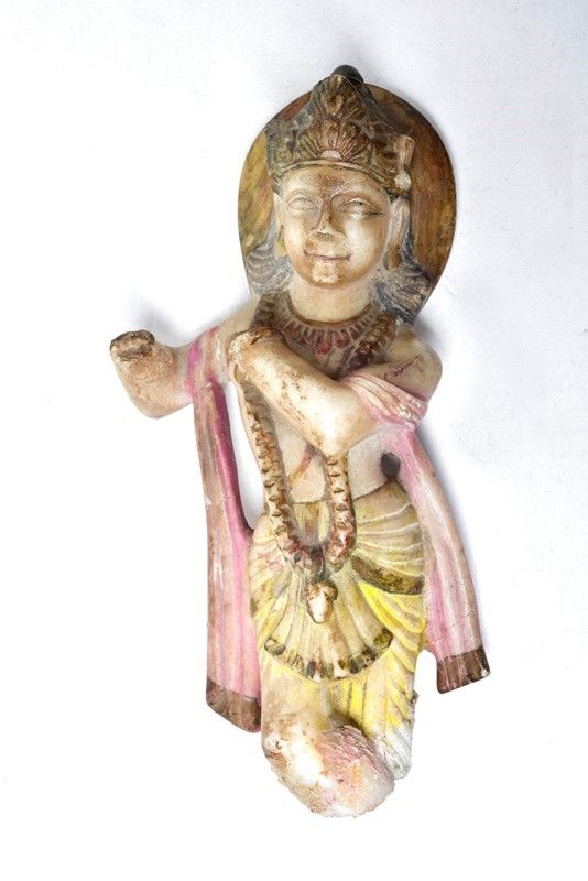 Scultura con Divinità Indiana in Alabastro