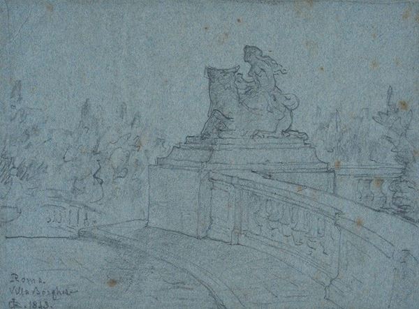 Anonimo, XIX sec. : Villa Borghese  (1843)  - Matita su carta - Asta ANTIQUARIATO, AUTORI DEL XIX E XX SEC - I - Galleria Pananti Casa d'Aste