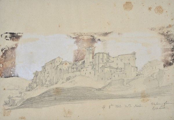 Anonimo, XIX sec. - Veduta di Narni