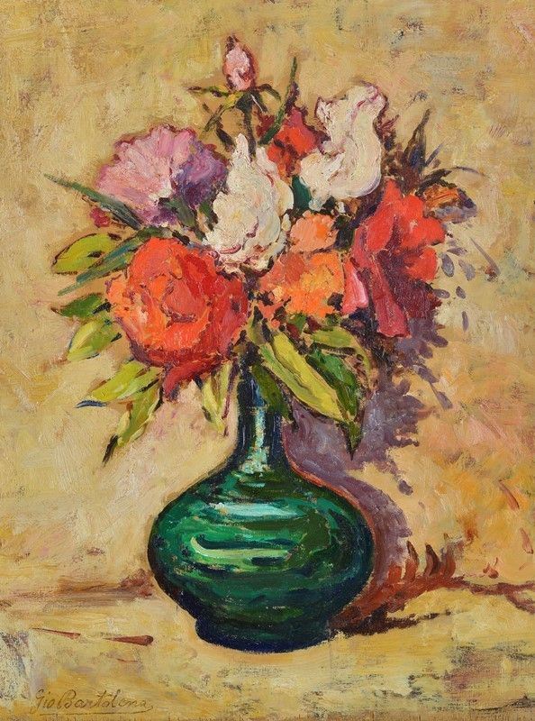 Attr. a Giovanni Bartolena - Vaso con fiori