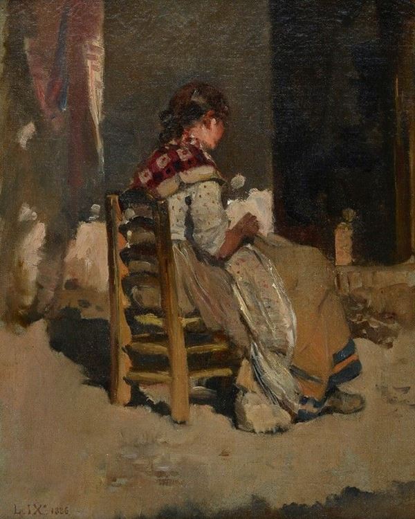 Attr. a Luigi Nono - Donna che ricama