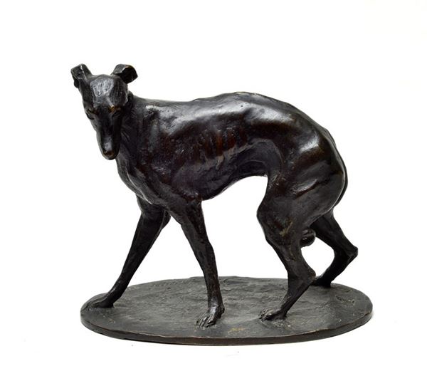 Sirio Tofanari : Greyhound  (1917)  - Bronze - Auction AUTHORS OF XIX AND XX CENTURY - Galleria Pananti Casa d'Aste