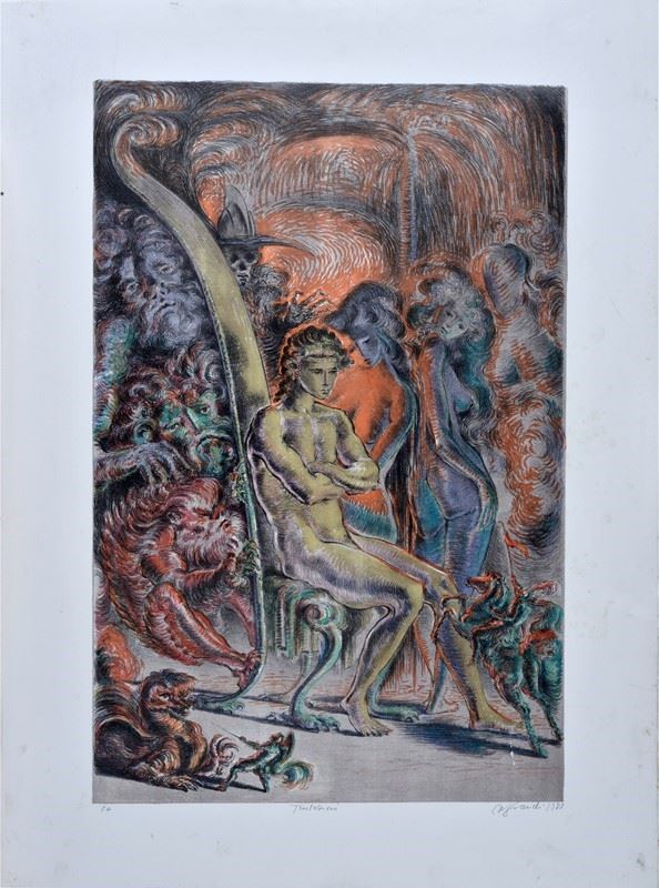 Andrea Granchi : Tentazioni  (1988)  - Litografia - Asta GRAFICA, MULTIPLI ED EDIZIONI - Galleria Pananti Casa d'Aste