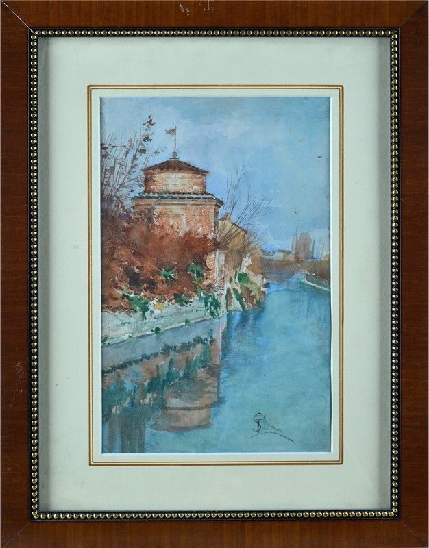 Anonimo, XIX Sec. - Edificio Lungo il Canale