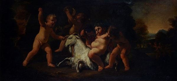 Scuola Romana, fine XVII sec. - Trionfo del piccolo Bacco