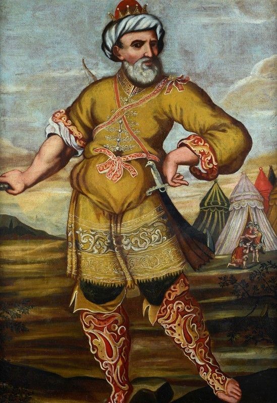 Scuola Veneto - Dalmata, XVI sec. - Ritratto di principe turco