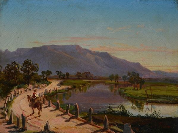 Antonio Sminck Pitloo - Landscape with traveller