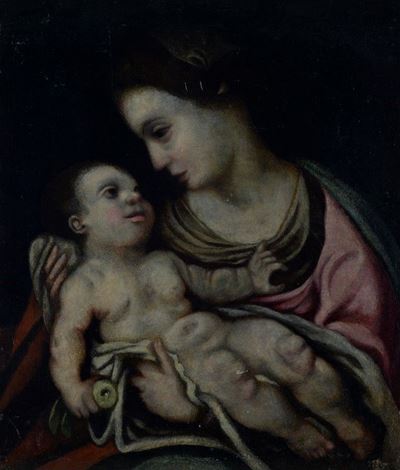Madonna con Bambino (fronte), Ex Voto (retro)