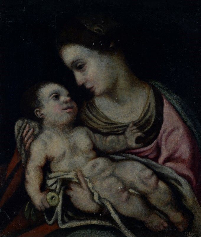Anonimo, XVI - XVII Sec. - Madonna con Bambino (fronte), Ex Voto (retro)