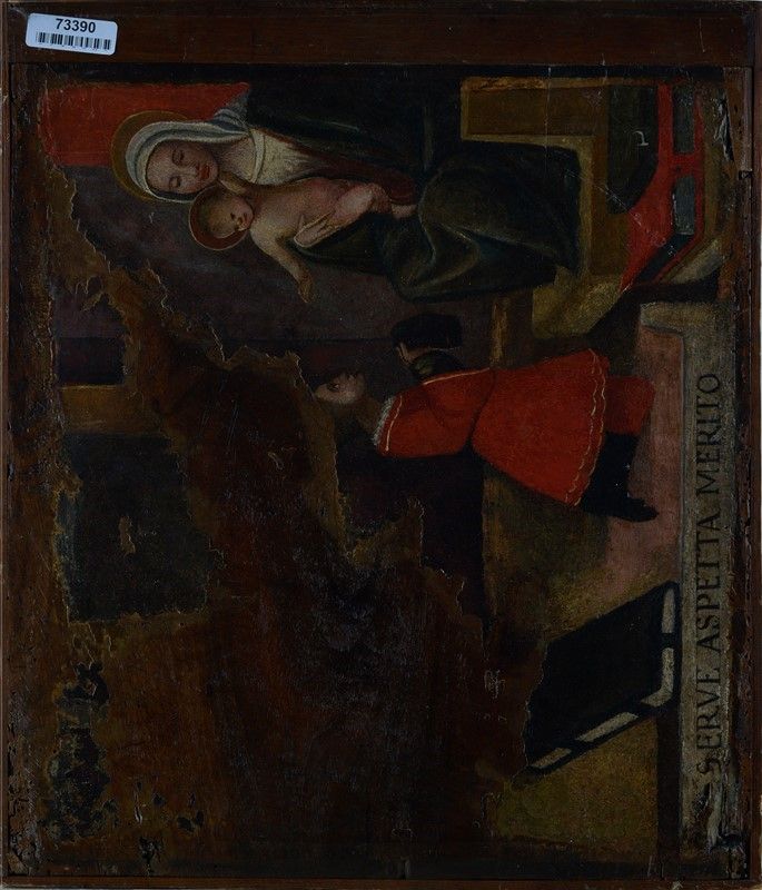 Anonimo, XVI - XVII Sec. - Madonna con Bambino (fronte), Ex Voto (retro)