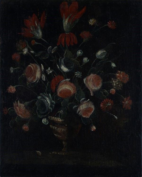 Anonimo, XVII sec. - Vaso con fiori