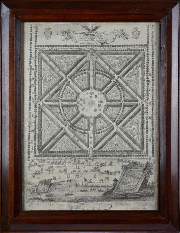 Carta Topografica della Pubblica Villa Giulia di Palermo, Capitale del Regno di Sicilia
