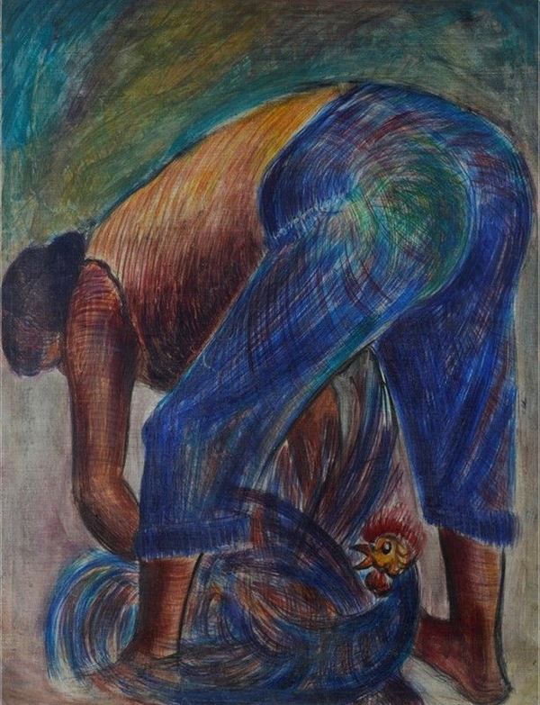 Anonimo, XX sec. - Peasant woman at work