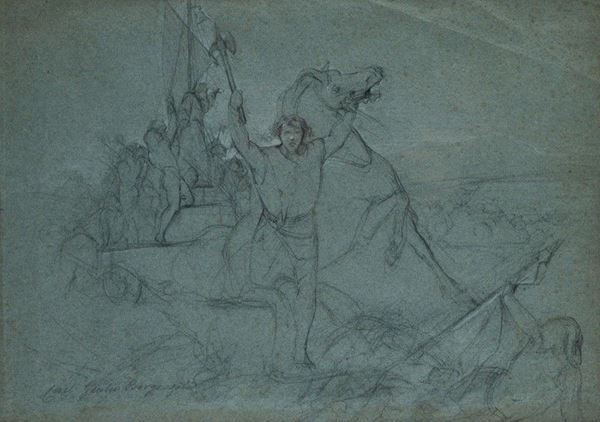 Anonimo, XIX sec. - Battle scene