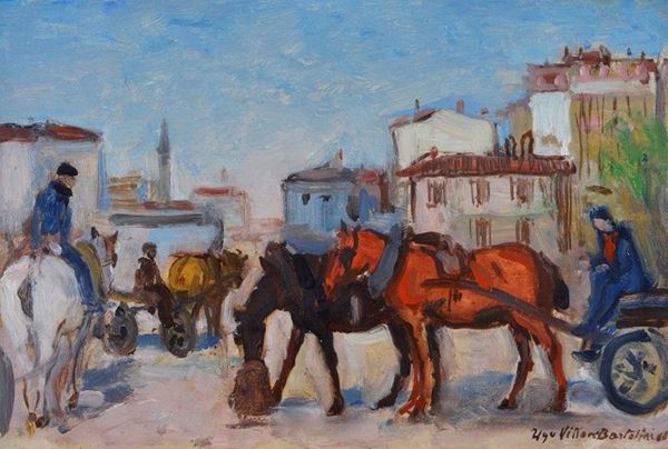 Ugo Vittore Bartolini - Horses stop