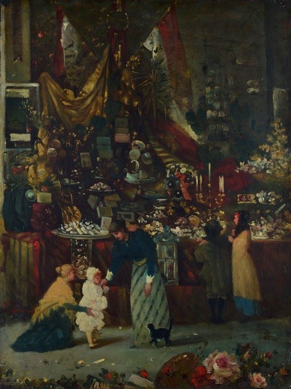 Attr. a Vincenzo Migliaro - Interno con figure