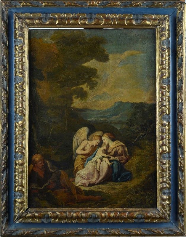 Scuola Emiliana, Inizi XVII Sec. - Riposo Durante la Fuga in Egitto