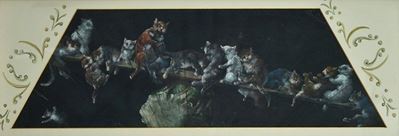 Gatti sulla Trave - Studio per Ventaglio