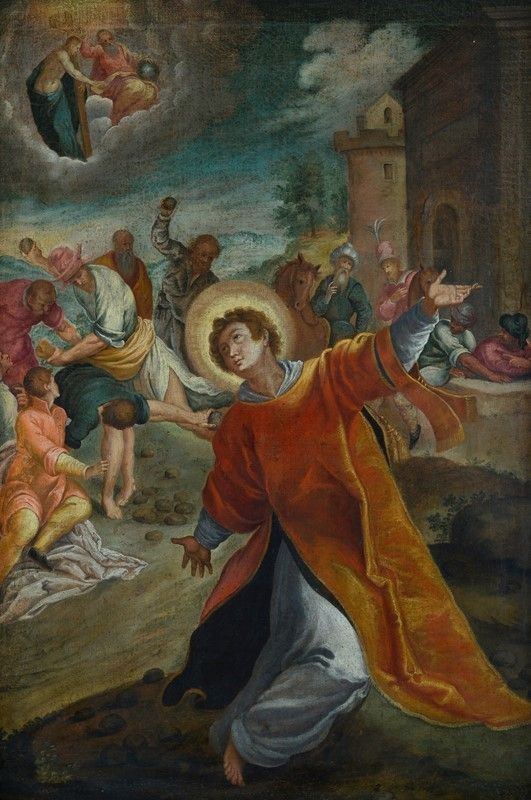 Maniera di Denis Calvaert, XVII sec. - Martirio di Santo Stefano