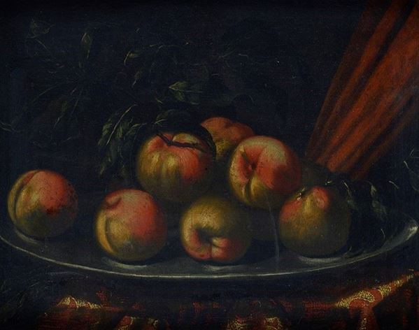 Scuola Lombarda, XVIII sec. - Natura morta con mele