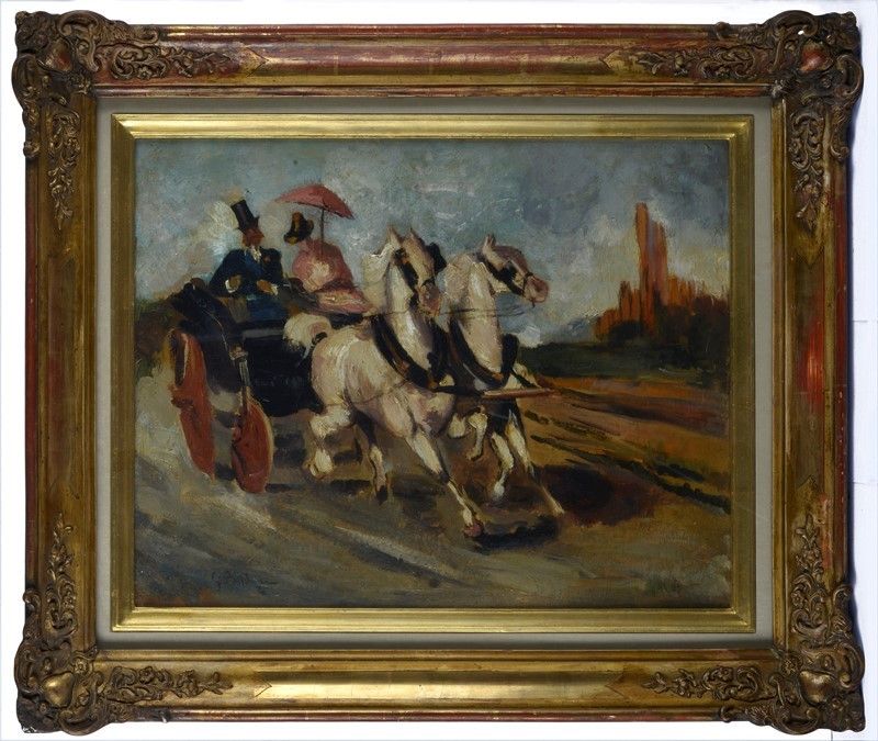 Cerchia di Giovanni Boldini - Carrozza Avversaria