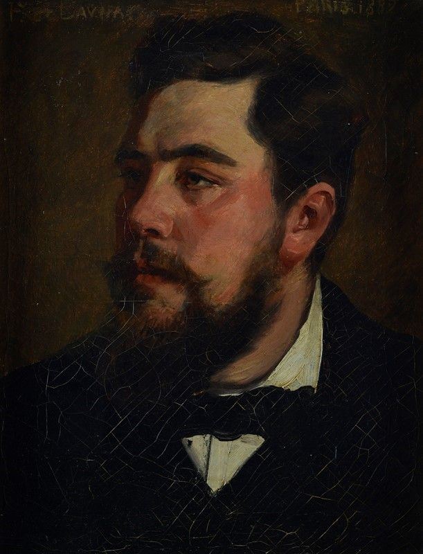 Scuola Francese, XIX Sec. - Ritratto di Uomo con Barba