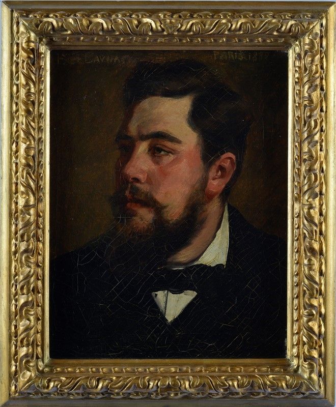 Scuola Francese, XIX Sec. - Ritratto di Uomo con Barba