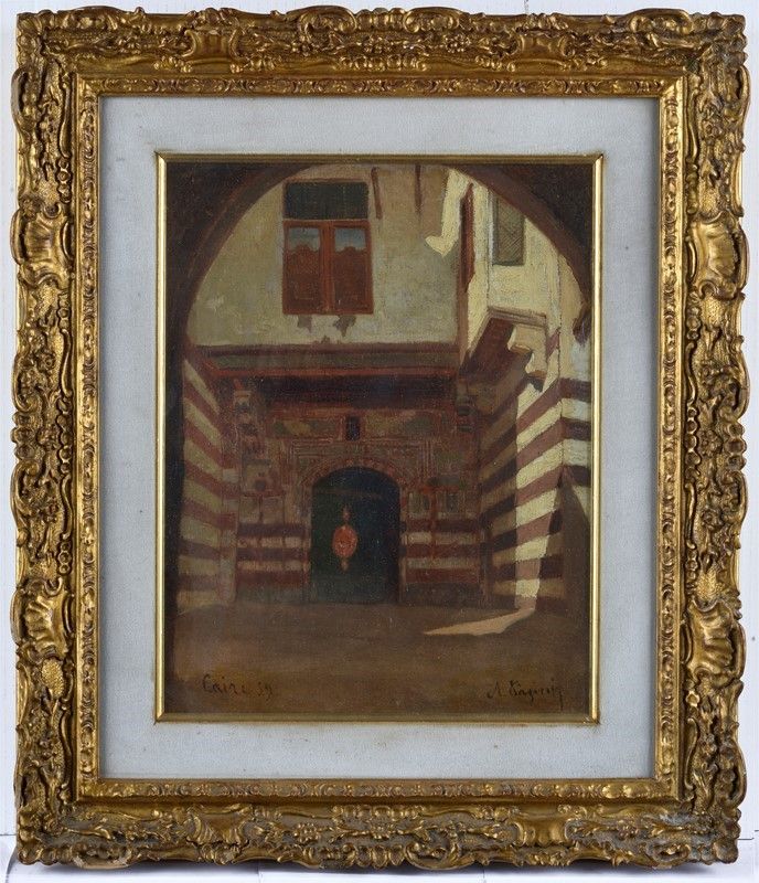 Alberto Pasini - Cairo Porta di un Bazar