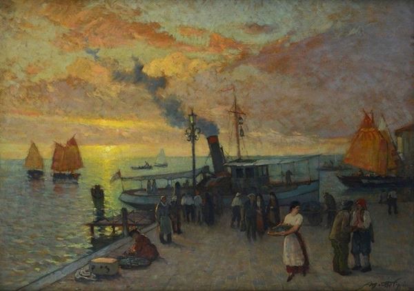 Mario Moretti Foggia - Arrivo del vaporetto